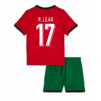Camisa de time de futebol Portugal Rafael Leao #17 Replicas 1º Equipamento Infantil Europeu 2024 Manga Curta (+ Calças curtas)